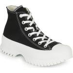 Reduzierte Schwarze Converse Chuck Taylor All Star High Top Sneaker & Sneaker Boots aus Textil für Damen Größe 38 mit Absatzhöhe 5cm bis 7cm 