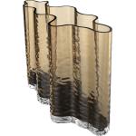 Braune 24 cm Cooee Design Vasen & Blumenvasen 24 cm strukturiert aus Glas mundgeblasen 