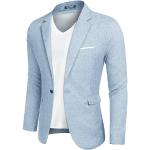 Reduzierte Blaue Unifarbene Sportliche Sportsakkos mit Knopf aus Tweed für Herren Größe S 