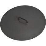 Schwarze CookKing Runde Feuerschalen-Deckel 80 cm aus Stahl 