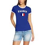 Coole-Fun-T-Shirts Frankreich T-Shirt RIGI Name + Nummer Damen Blau, Gr.S