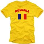Coole-Fun-T-Shirts Romania - RUMÄNIEN T-Shirt MIT Flagge, GELB, XXL