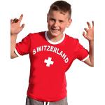 Coole-Fun-T-Shirts Schweiz T-Shirt Kinder Ringer Rot, 128