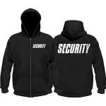 Coole-Fun-T-Shirts Security - Sweatshirtjacke mit Kapuze - reflektierende Folie schwarz Gr.4XL