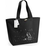 Schwarze Canvas-Taschen 20l mit Fuchs-Motiv aus Stoff 