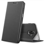 Schwarze Elegante Samsung Galaxy A6 Plus Hüllen Art: Geldbörsen mit Bildern mit Ständer 