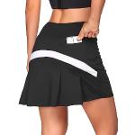 COOrun Damen Sport Rock Tennis Rock Golf Yoga Skort mit Innenhose Taschen Mini Skirt, Schwarz, XXL