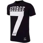 COPA Herren George Best Number 7 T-Shirt Rundhals T-Shirt S Schwarz