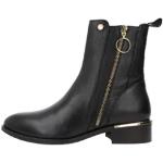 Reduzierte Schwarze Elegante Ankle Boots & Klassische Stiefeletten mit Reißverschluss aus Glattleder leicht für Damen Größe 36 