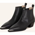 Schwarze Copenhagen Studios Spitze Ankle Boots & Klassische Stiefeletten aus Glattleder für Damen Größe 37 