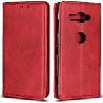 Rote Sony Xperia XZ2 Cases Art: Flip Cases aus Glattleder gepolstert 