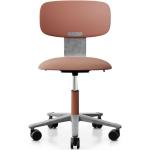 Bürostuhl Tion 2140 - Gepolsterter Sitz, Farbe Blush Tumbled Alu - Blush Red, Armstütze Nein