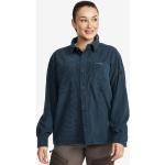 Blaue Langärmelige RevolutionRace Button Down Kragen Shirts mit Tasche aus Cord für Damen Größe XXL 