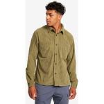 Olivgrüne Langärmelige RevolutionRace Button Down Kragen Shirts mit Tasche aus Cord für Herren Größe 3 XL 