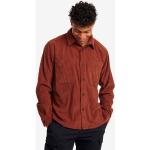 Rote Langärmelige RevolutionRace Button Down Kragen Shirts mit Tasche aus Cord für Herren Größe XXL 