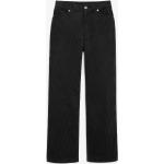 Schwarze Monki High Waist Jeans mit Reißverschluss aus Cord für Damen Größe XL für den für den Herbst 