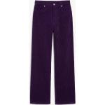 Dunkellilane Monki High Waist Jeans mit Reißverschluss aus Cord für Damen Größe XS für den für den Herbst 