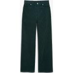 Tannengrüne Monki High Waist Jeans mit Reißverschluss aus Cord für Damen Größe XL 