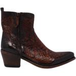 Rote Elegante Cordwainer Cowboy-Boots & Cowboystiefeletten mit Reißverschluss aus Schlangenleder für Damen Größe 41 