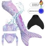 Corimori Monoflosse »Meerjungfrauen-Flosse Mermaiding für Mädchen«, Merjungfrauen Schwimmflosse mit Bikini Set, lila