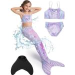Corimori Monoflosse »Meerjungfrauen-Flosse Mermaiding für Mädchen«, Merjungfrauen Schwimmflosse mit Bikini Set, lila