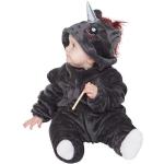 Anthrazitfarbene Langärmelige Einhorn-Kostüme & Pferdekostüme für Babys 