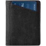 Corkor Slim Wallet für Herren, RFID-sicher, vegan, ohne Leder, Bi-Faltkarten Bargeld, Schwarz; mit Münzfach. (Schwarz) - CK262PP