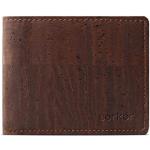 Corkor Kork Bifold Geldbörse für Herren - RFID-Blockierung - veganes Leder - tierversuchsfrei - umweltfreundlich - schwarz, Braun, Small, Minimalistisch