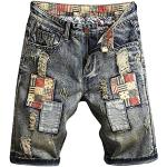 Hellblaue Vintage Jeans-Shorts aus Denim für Herren für den für den Herbst 