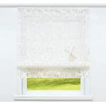 Weiße Moderne Raffrollos mit Klettband transparent 