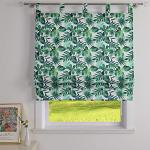 Grüne Tropische Moderne Raffrollos mit Schlaufen aus Polyester blickdicht 