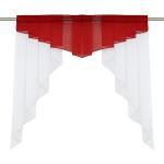 Rote Unifarbene Moderne Scheibengardinen & Küchengardinen aus Voile transparent 