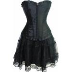 Corsagekleid Kleid Mini Rock Corsage Korsett Petticoat Gothic schwarz Top