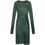 Grüne Asymmetrische Asymmetrische Kleider aus Wolle für Damen Größe M 