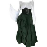 Grüne Maxi Mittelalterkleider für Damen Größe 3 XL 