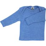 Blaue Unifarbene Langärmelige Bio Longsleeves für Kinder & Kinderlangarmshirts für Babys Größe 92 
