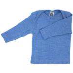 Blaue Unifarbene Langärmelige Cosilana Bio Longsleeves für Kinder & Kinderlangarmshirts Größe 92 