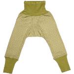 Cosilana Schlupf-Babyhose mit Bund aus Bio Wolle / Seide Größe: 98/104, geringelt grün 98/104