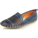 Blaue Cosmos Comfort Slipper aus Leder für Damen Größe 39 