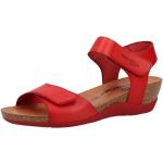Rote Cosmos Comfort Keilabsatz Sandaletten mit Klettverschluss aus Leder leicht 