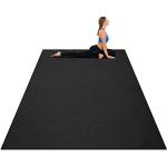 COSTWAY 180 x 120cm Yogamatte, Gymnastikmatte rustfest & gepolstert mit Riemen, Sportmatte Fitnessmatte Trainingsmatte für Zuhause Gym (Schwarz)
