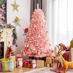 Pinke 180 cm Costway Künstliche Weihnachtsbäume klappbar 