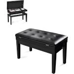 Schwarze Costway Klavierhocker mit Stauraum Breite 50-100cm, Höhe 0-50cm, Tiefe 0-50cm 