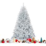 Silberne Costway Runde Künstliche Weihnachtsbäume 