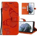 Orange Samsung Galaxy A71 Hüllen Art: Flip Cases mit Bildern aus Leder mit Ständer 