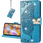 Reduzierte Blaue Samsung Galaxy A41 Hüllen Art: Flip Cases mit Bildern aus Leder 