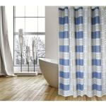 MSV - Cotexsa by Premium Anti-Schimmel Textil Duschvorhang - Anti-Bakteriell, waschbar, 100% wasserdicht, mit 12 Duschvorhangringen - Polyester, "Ceramique" blau 180x200cm – Made in Spain