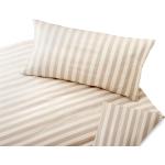 Braune Gestreifte Mediterrane Cotonea Bio Nachhaltige Bettwäsche Sets & Bettwäsche Garnituren aus Baumwolle 135x200 