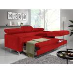 Cotta Ecksofa Eduardo 2-Sitzer Rot Kunstleder 226x74x169 cm (BxHxT) mit Schlaffunktion/Bettkasten Modern