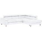 Reduzierte Weiße COTTA L-förmige Polstermöbel aus Kunstleder Breite 200-250cm, Höhe 50-100cm, Tiefe 50-100cm 